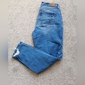 High waisted soft knit mom jeans